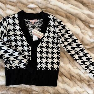 Philosophy Black and White Houndstooth Cardigan